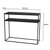 SECONDE MAIN - Console 100x35cm aluminium noir pieds métal