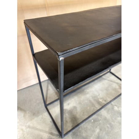 SECONDE MAIN - Console 100x35cm aluminium noir pieds métal
