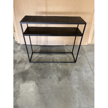 SECOND-HAND - Console table 100x35cm black aluminium with metal legs