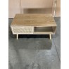 SECOND-HAND - Natural-coloured coffee table with 2 drawers and 1 wooden cane niche