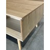 SECONDE MAIN - Table basse couleur naturelle 2 tiroirs 1 niche bois cannage
