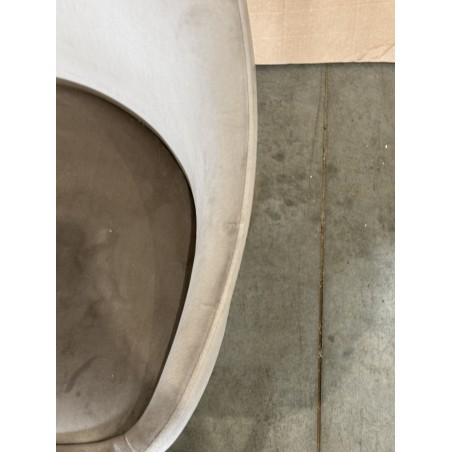 TOM - Set of 2 Beige Suede Chairs with Black Metal Legs