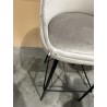 SECONDE MAIN - Lot de 2 tabourets de bar velours chamois hauteur d'assise 80cm