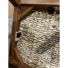 SECOND HAND - Beige armchair with rounded backrest and woven abaca seat