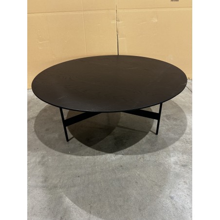 SECONDE MAIN - Table basse ronde noire 78x78cm piètement métal