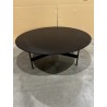 SECONDE MAIN - Table basse ronde noire 78x78cm piètement métal