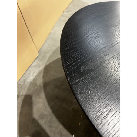 SECONDE MAIN - Table basse ronde noire 78x78cm piètement métal
