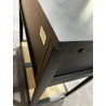 SECOND-HAND - Black console table with 4 drawers and 1 cane-effect shelf