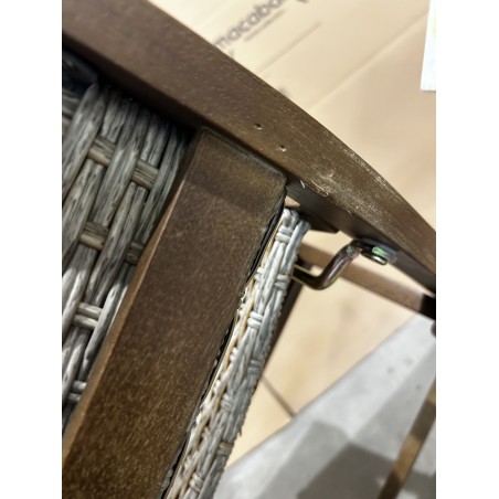 SECONDE MAIN - Lot de 2 chaises pliantes acacia et rotin synthétique