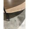 SECONDE MAIN- Table basse 2 plateaux forme ovoïde couleur mocha pieds métal