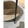 SECOND-HAND - Coffee table with two mocha-coloured oval-shaped tops and metal legs