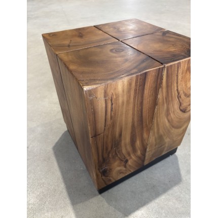 SECONDE MAIN - Table d'appoint carrée SAM bois Suar 38x38cm