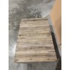 SECOND-HAND - Rectangular coffee table with 2 drawers, natural teak wood branches - Scandi metal pin legs