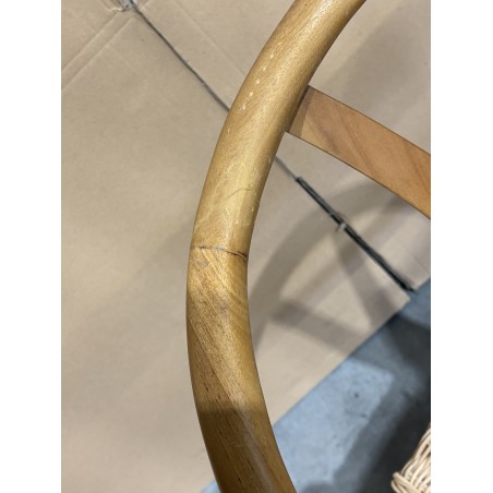 SECOND-HAND - Mahogany wood chair with rounded backrest and rattan seat