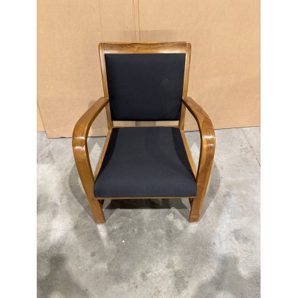 SECOND-HAND - Scandi armchair in teak and black fabric