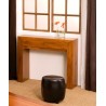 Modern Brown Teak Wood Console Table with 2 Drawers