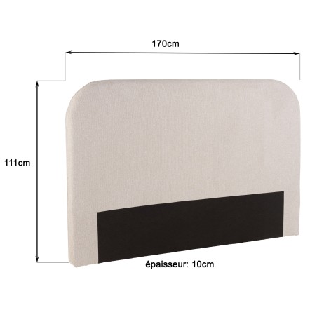 Upholstered headboard for 140/160 cm beds in beige - Arthur Collection