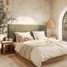 Upholstered headboard for 160/180 cm beds in green corduroy - Arthur Collection