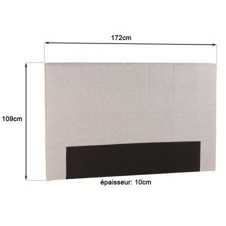 Tête de lit rembourrée pour lits 140/160cm couleur grise - Collection ARTHUR