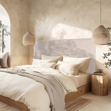 Upholstered headboard for 160/180 cm beds in grey - ARTHUR Collection