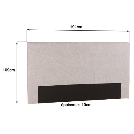 Tête de lit rembourrée pour lits 160/180cm couleur grise  - Collection ARTHUR