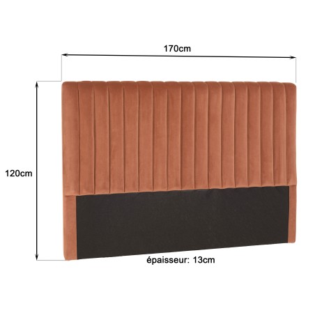 Tête de lit rembourrée pour lits 140/160cm velours orange