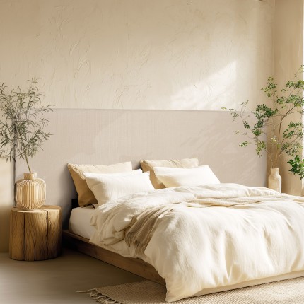 Upholstered headboard for 140/160 cm beds, linen colour