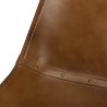 Lot de 2 chaises en cuir marron et pieds acier