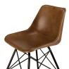 Lot de 2 chaises en cuir marron et pieds acier