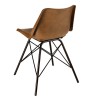 Set of 2 brown leather chairs with steel legs