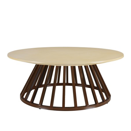 GREGOIRE Coffee Table 100x100cm - Rust Steel Legs & Concrete Top