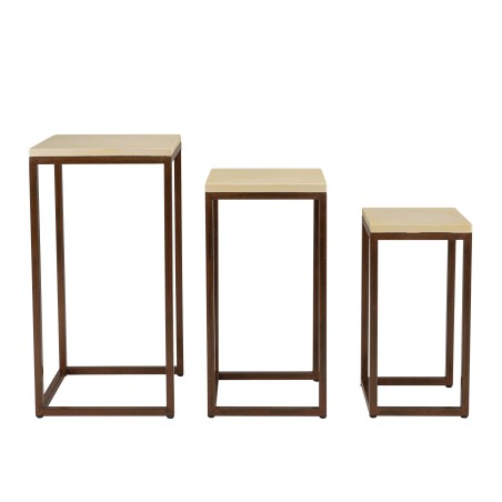 GREGOIRE - Set of 3 Square Nesting Tables with Steel Legs and Concrete Tops