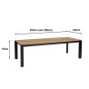 Table à manger ext. 250/350x100cm teck recyclé pieds métal Table à manger ext. 250/350x100cm teck recyclé pieds métal
