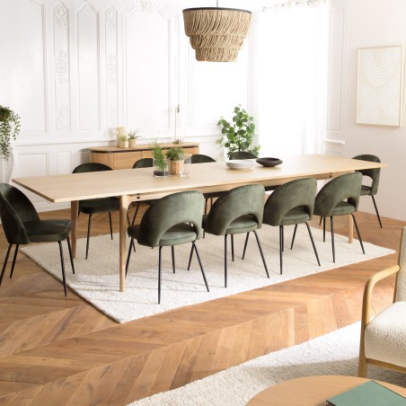 Outdoor dining table 250/350x100cm natural oak legs