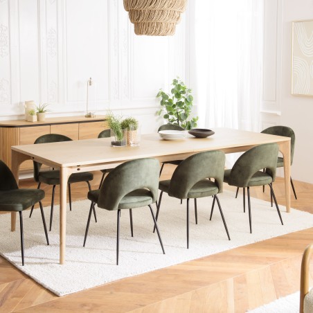 Table à manger ext. 250/350x100cm naturelle pieds chêne