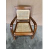 SECONDE MAIN - Fauteuil mindi et cannage bois foncé