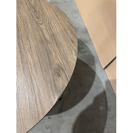 JULIA Beveled Coffee Table 70x70cm Mocha Black Metal Graphic Legs