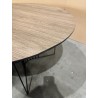 SECONDE MAIN - Table basse biseautée 70x70cm mocha pieds graphiques métal noir