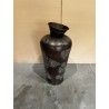 SECONDE MAIN - Vase alu L40cm H85cm couleur cuivre foncé patine antique