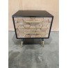 DORRIE - Black Bedside Table with 2 Drawers, Scandi-Style