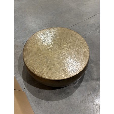 JOHAN Round Coffee Table 106x106cm - Hammered Gold Aluminium Finish