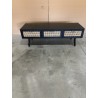 ANGELO Black Wooden TV Stand with 3 Drawers and Cane Finish