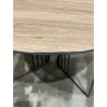 SECONDE MAIN - Table basse biseautée D70cm pieds graphiques métal noir