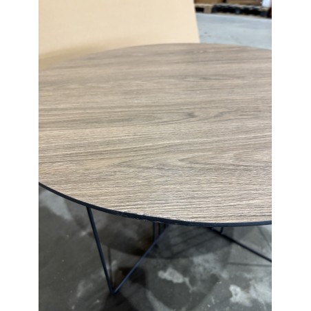 JULIA Beveled Coffee Table 70x70cm Mocha Black Metal Graphic Legs