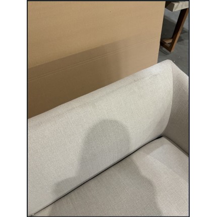 NELSON Beige 3-Seater Sofa with Black Metal Legs
