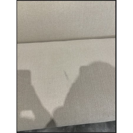 NELSON Beige 3-Seater Sofa with Black Metal Legs