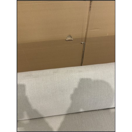 NELSON Beige 3-Seater Sofa with Black Metal Legs