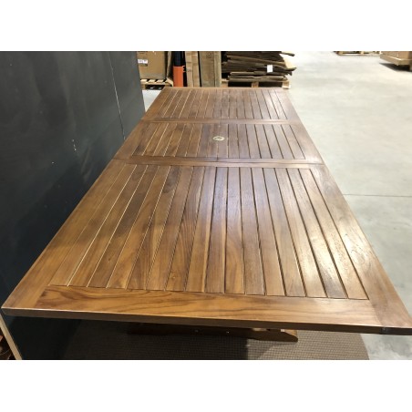 SECONDE MAIN - Table de jardin 8/10 personnes - rectangulaire extensible 180/240 x 100 cm en bois Teck huilé