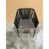 Black garden armchair with black rope | SECONDE VIE