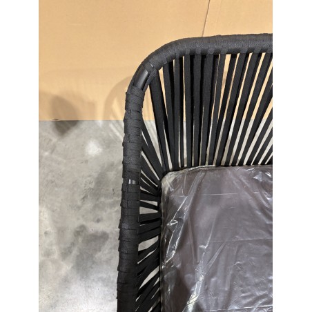 Black garden armchair with black rope | SECONDE VIE